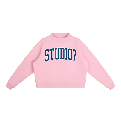 Essential Fleece Mock-Neck Crew Sweatshirt