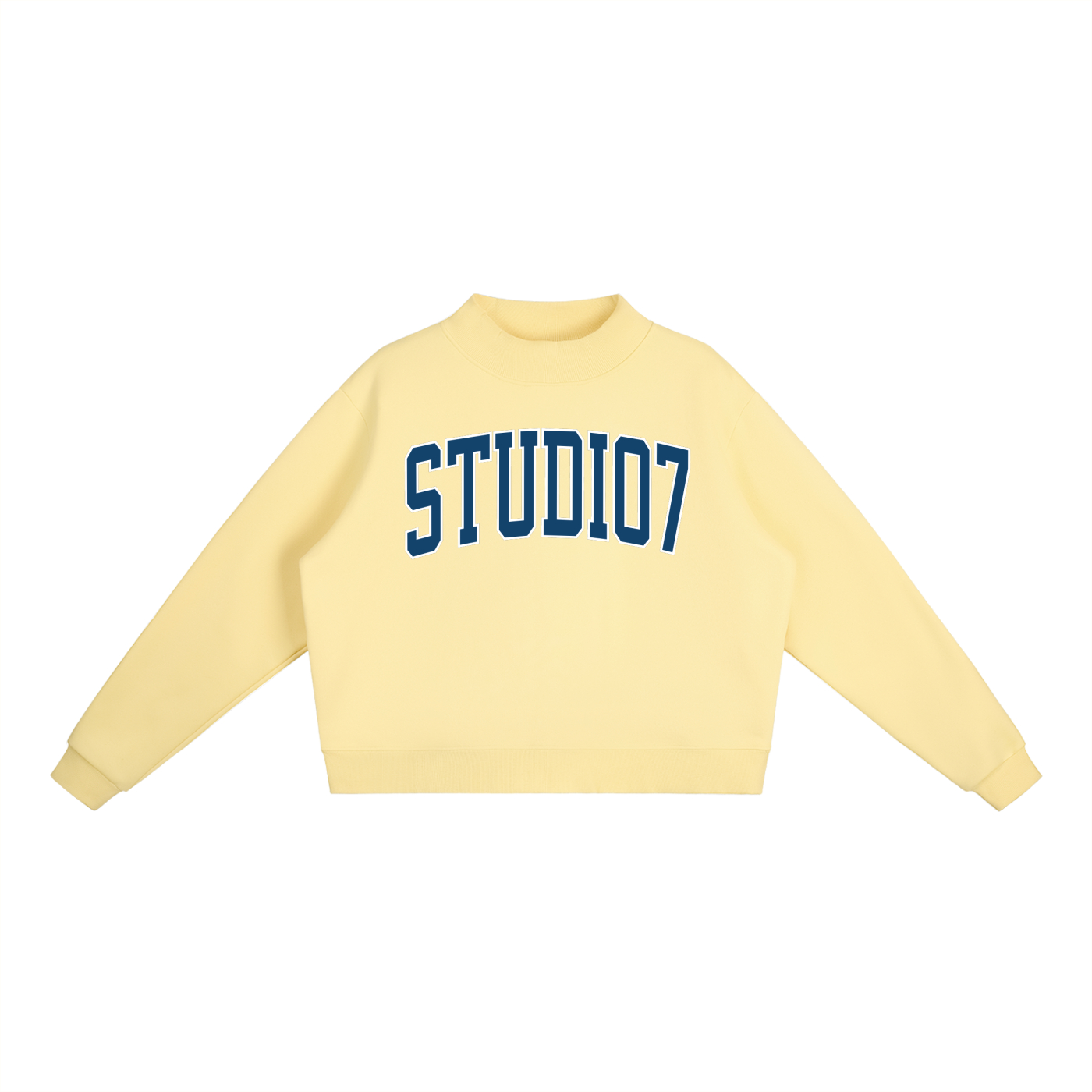 Essential Fleece Mock-Neck Crew Sweatshirt