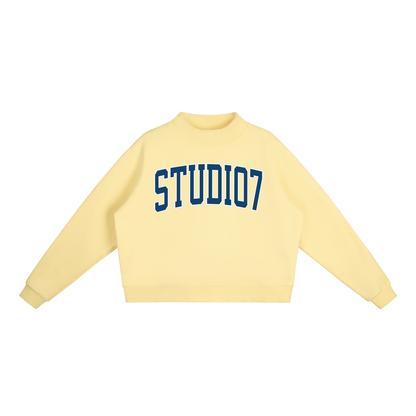Essential Fleece Mock-Neck Crew Sweatshirt