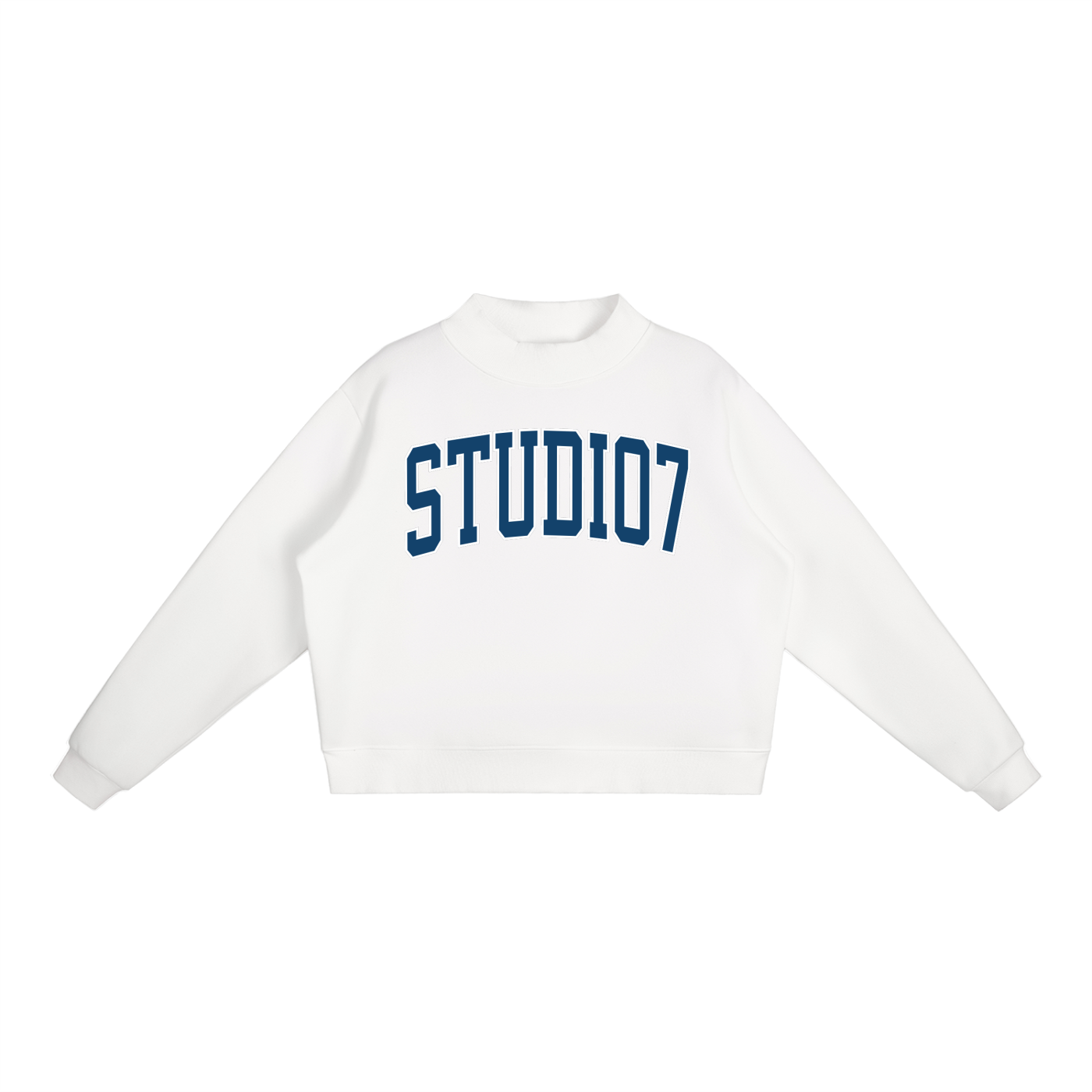 Essential Fleece Mock-Neck Crew Sweatshirt