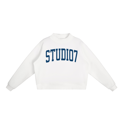 Essential Fleece Mock-Neck Crew Sweatshirt