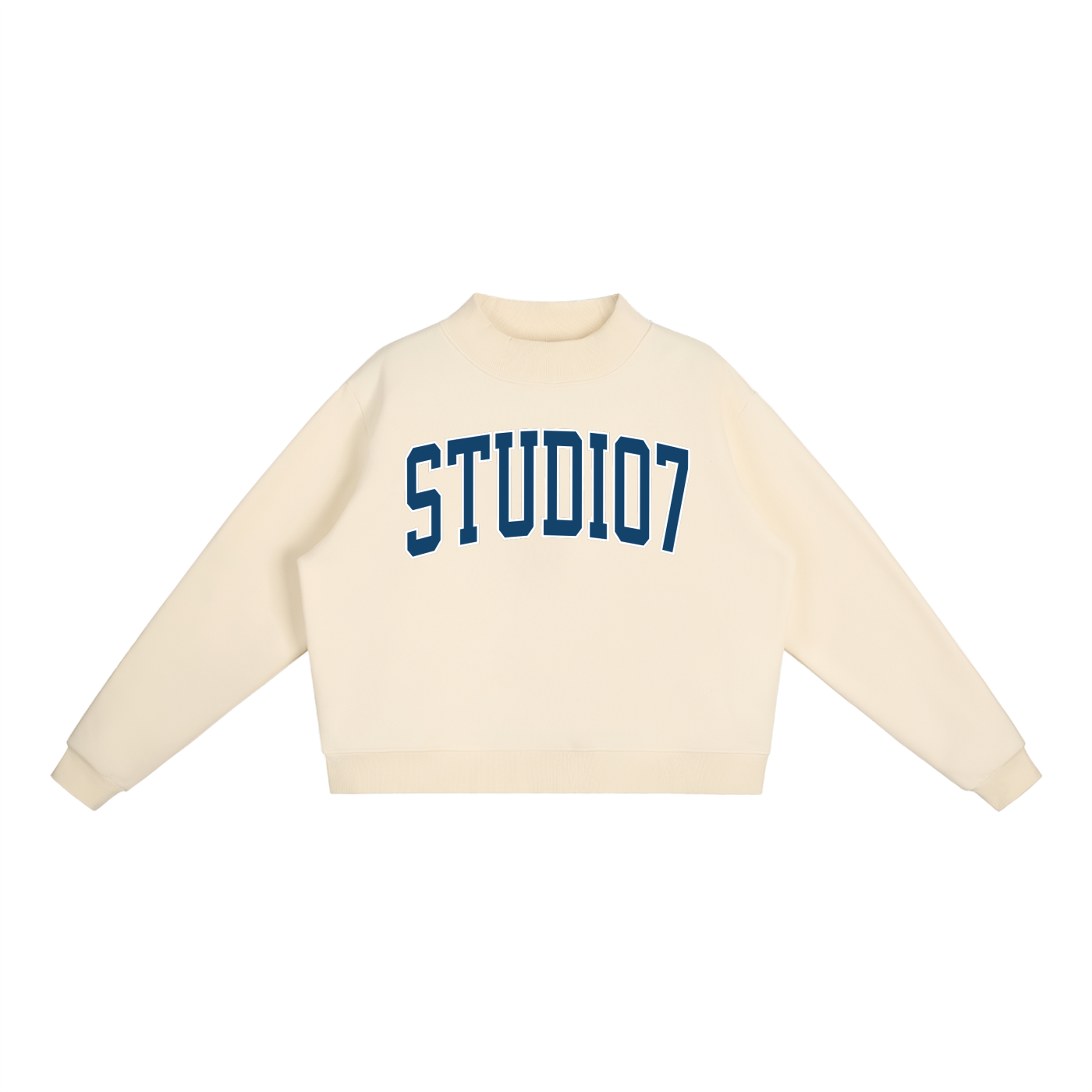 Essential Fleece Mock-Neck Crew Sweatshirt