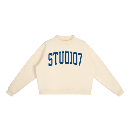 Essential Fleece Mock-Neck Crew Sweatshirt